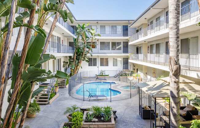 our apartments showcase an unique swimming pool