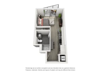 Studio, 1 bath, 462 sqft, $2,000