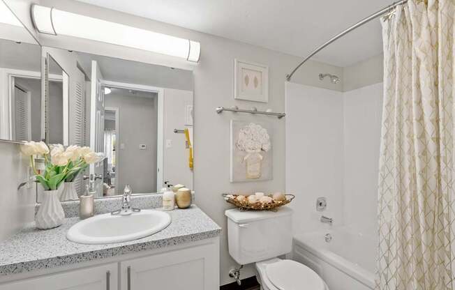 Bathroom with White Cabinets