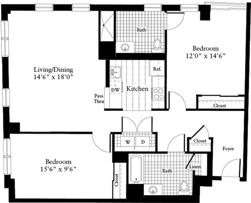 2 beds, 2 baths, 1,220 sqft, $3,505, Unit 0207