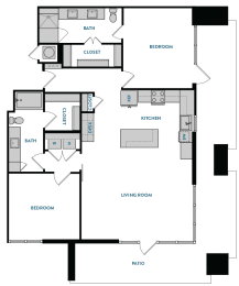 2 beds, 2 baths, 1,348 sqft, $2,946