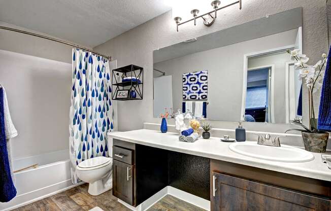 Silverdale Apartments-Ridgetop Apartments Bathroom with Large Vanity Area and Spacious Tub
