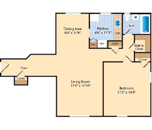 1 bed, 1 bath, 820 sqft, $1,571