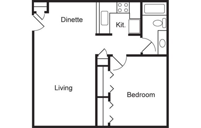 1 bed, 1 bath, 691 sqft, $1,025, Unit 43