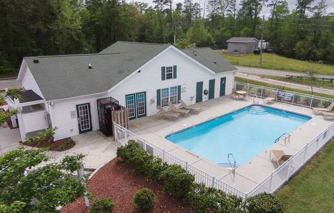 Aerial view of Deerbrook Apartment Homes in Wilmington, NC 28405