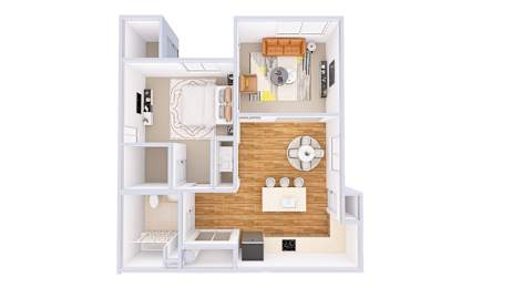 1 bed, 1 bath, 870 sqft, $2,021