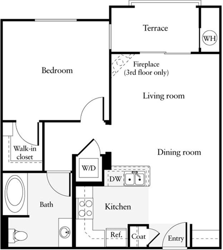1 bed, 1 bath, 774 sqft, $3,033, Unit 319