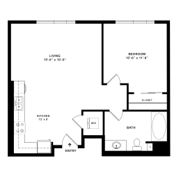 1 bed, 1 bath, 639 sqft, $2,320