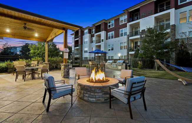 Outdoor lounge with fire pit - Enclave at Cherry Creek