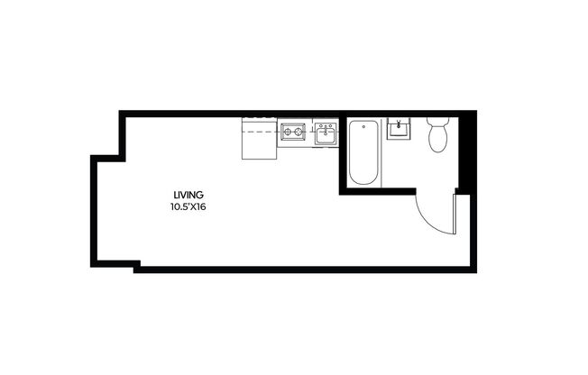 Studio, 1 bath, 382 sqft, $1,199, Unit 1206