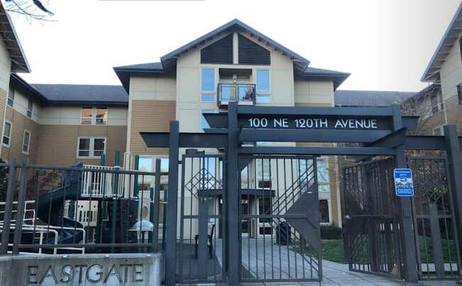 a house with a gate in front of it