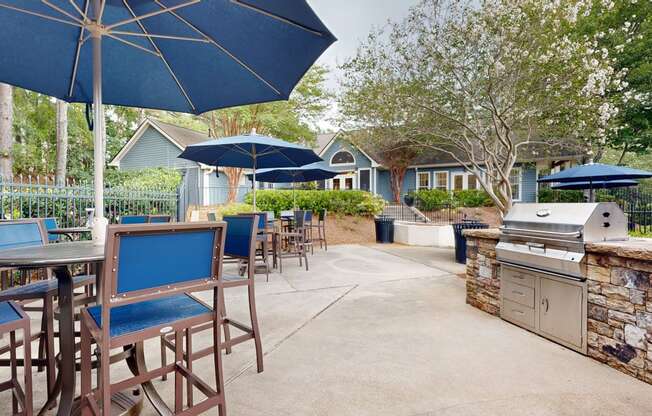 Grilling area with outdoor seating