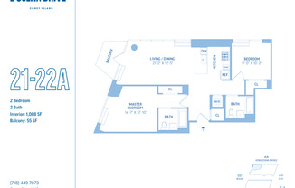 2 beds, 2 baths, 1,088 sqft, $6,100, Unit W22A