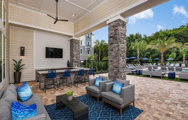 Covered Veranda at The Morgan Luxury Apartments in Orlando, FL