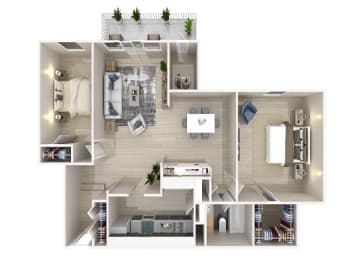 2 beds, 1 bath, 1,023 sqft, $1,887