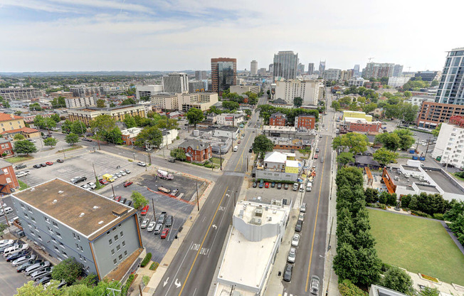Aerial View Of The City Views at Aertson Midtown, Nashville, TN