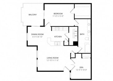 1 bed, 1 bath, 937 sqft, $1,430