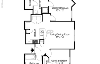 2 beds, 2 baths, 975 sqft, $1,388