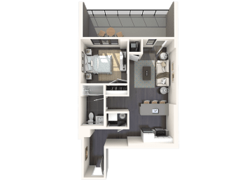 1 bed, 1 bath, 624 sqft, $2,605