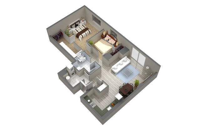 2 beds, 1 bath, 980 sqft, $1,759