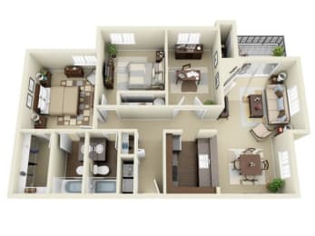 2 beds, 2 baths, 1,025 sqft, $3,302