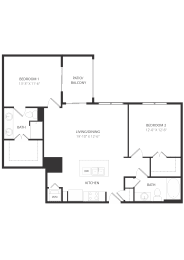 2 beds, 2 baths, 1,085 sqft, $2,320