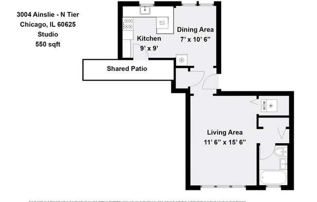 Studio, 1 bath, 550 sqft, $1,185, Unit 3004-1N