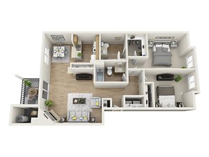 2 beds, 2 baths, 1,109 sqft, $1,959
