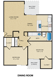 2 beds, 1 bath, 1,100 sqft, $1,636