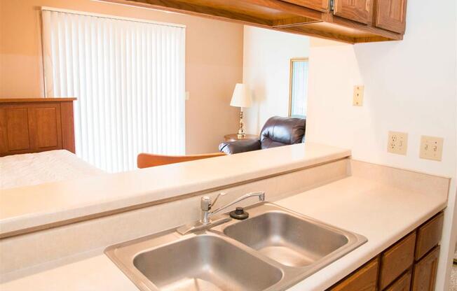 kitchen sink at Capitol View Apartments in Lincoln Nebraska