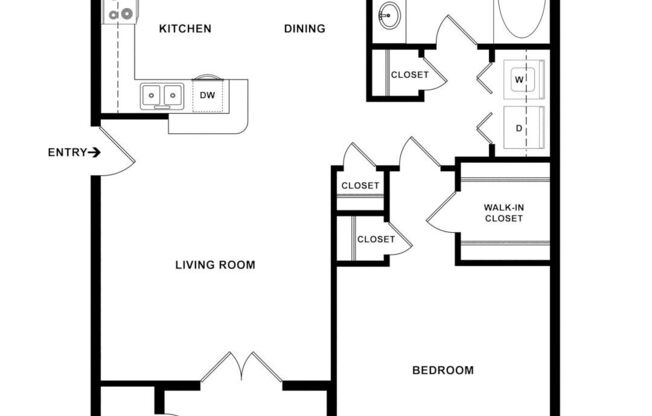 1 bed, 1 bath, 709 sqft, $1,054