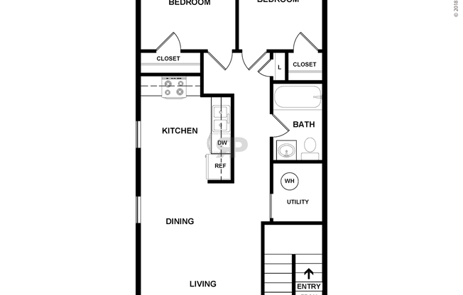 2 beds, 1 bath, 1,082 sqft, $1,116