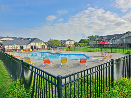 Gated Outdoor Pool at Huntington Place, Michigan, 48732