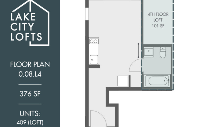 Studio, 1 bath, 302 sqft, $1,245, Unit 409 MFTE