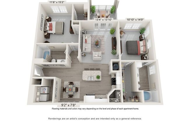 2 beds, 2 baths, 1,180 sqft, $1,751, Unit 2033-304