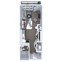 Studio, 1 bath, 480 sqft, $1,350