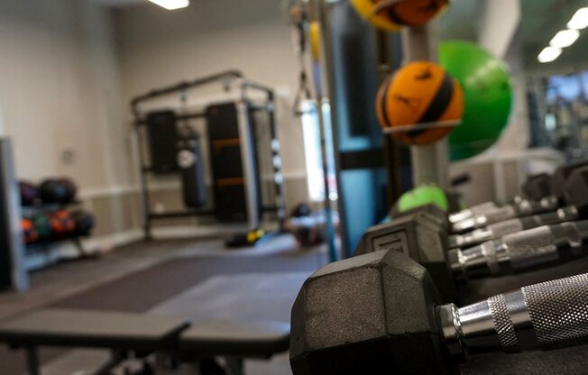 Our fully-equipped fitness center is one of several amentities in the community.