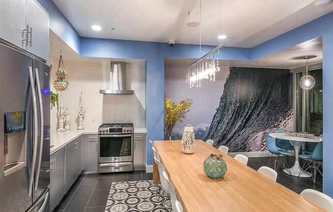 Demonstration Kitchen at F11 Luxury Apartments in San Diego, CA