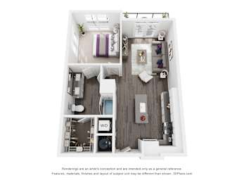 1 bed, 1 bath, 762 sqft, $1,645