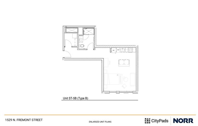Studio, 1 bath, 484 sqft, $2,465, Unit 227