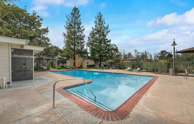 the swimming pool at our apartments