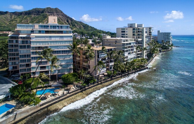 Escape to Diamond Head in this beautiful oceanfront 2 BR, 2 bath