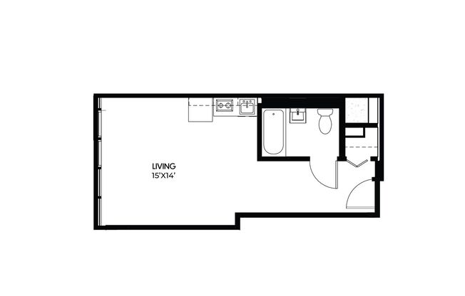 Studio, 1 bath, 350 sqft, $1,039, Unit 508