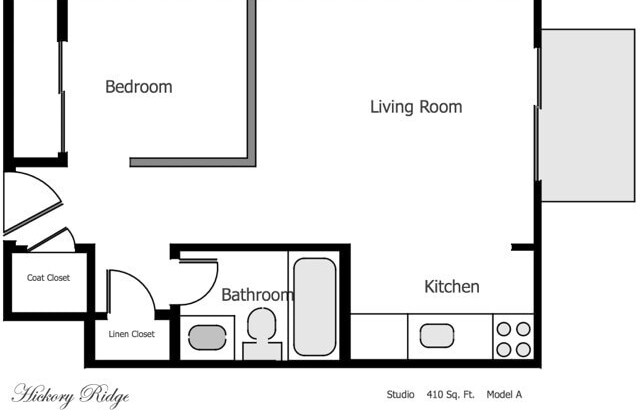 Studio, 1 bath, 400 sqft, $775