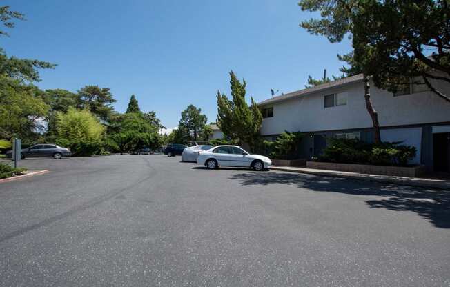 parking lot view of driftwood Village