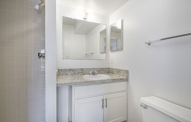 second bathroom with a walk-in showerat North Pointe Apartments, Indiana, 46514