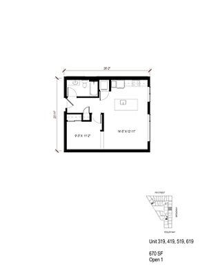 1 bed, 1 bath, 670 sqft, $2,269