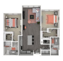 2 beds, 2 baths, 1,122 sqft, $1,850