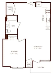 1 bed, 1 bath, 731 sqft, $2,569