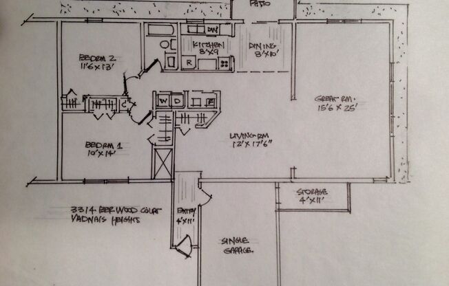 2 beds, 1 bath, 1,436 sqft, $1,790, Unit 3314